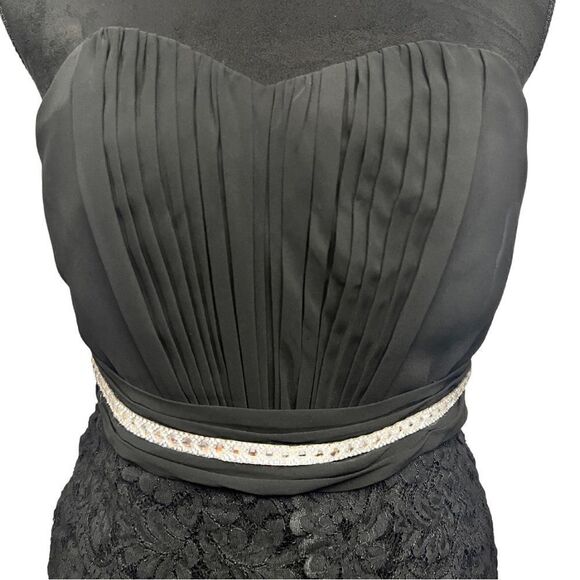 David's Bridal Strapless with Lace Dress Black - Picture 4 of 7